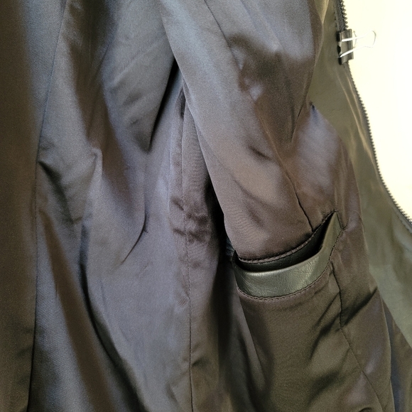 Denim & Company faux leather Embroidered front zip lined jacket - Picture 6 of 16